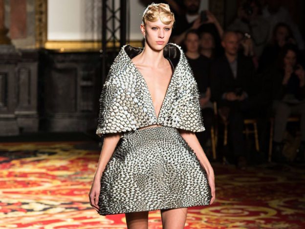 Dutch designer and trailblazer of 3D fashion printing, Iris van Herpen, was the first to ever send a 3D printed fashion piece down the runway. 